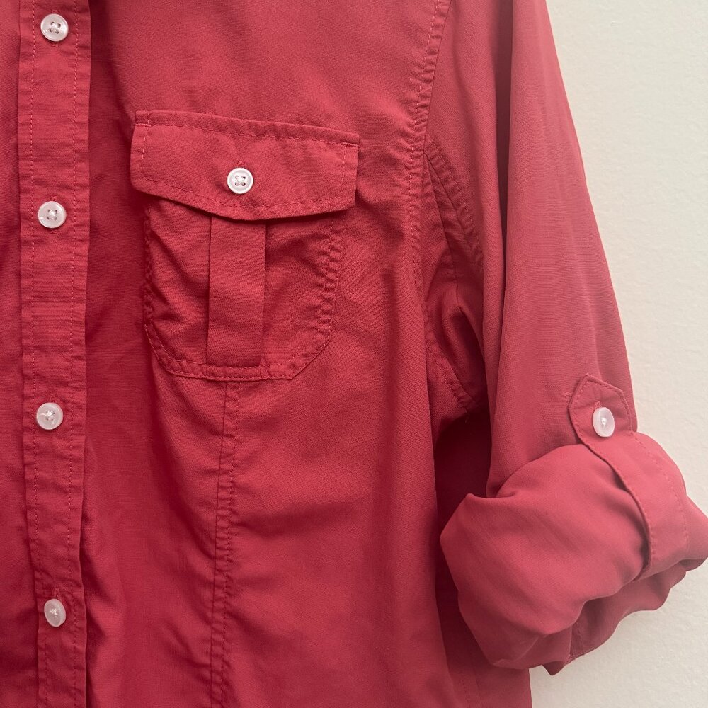 Duluth Trading Company Button Down Shirt - Coral Color - Size Medium - Picture 2 of 5